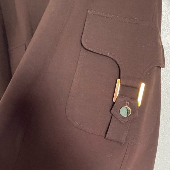 Cache Contour Collection Blazer Coat - Chocolate Brown Gold Buttons - Size M - Picture 7 of 8